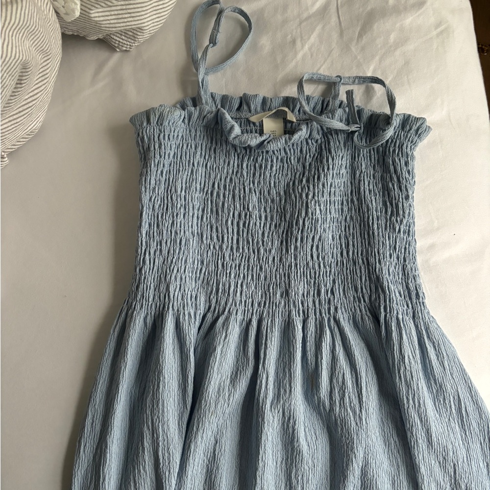 hm Light Blue Smocked Dress